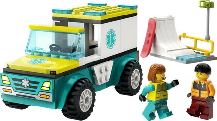 LEGO City voertuigen Ambulance en snowboarder