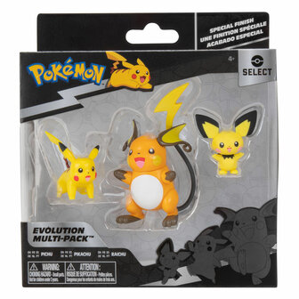 Pokemon Evolution Multipack Speelfiguren - Pichu, Pikachu &amp; Raichu