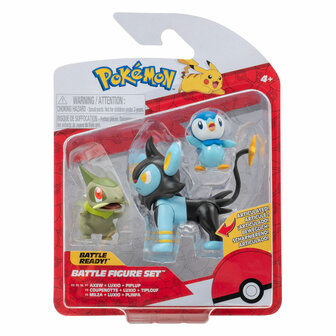 Pok&eacute;mon Battle Figure Speelset - Axew, Luxio, Piplup