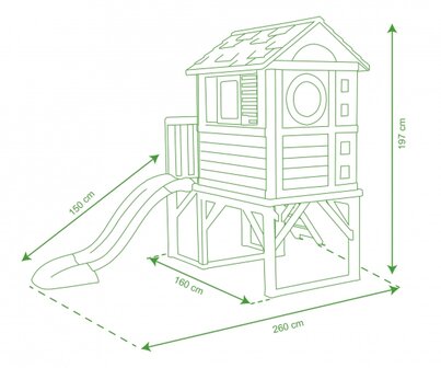 Smoby Paalwoning - 260X160X197cm