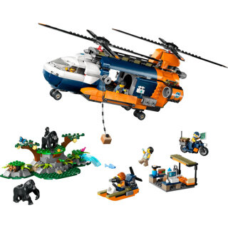 LEGO City Exploration Jungleonderzoekers Helikopter Bij de Basis