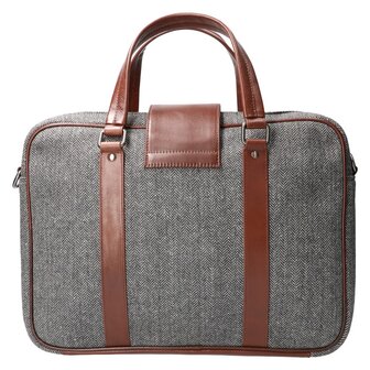 Arthur - Tweed Laptoptas Grijs/Bruin