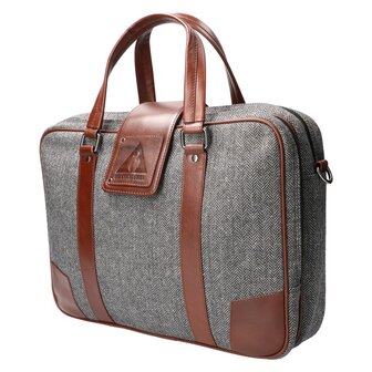 Arthur - Tweed Laptoptas Grijs/Bruin