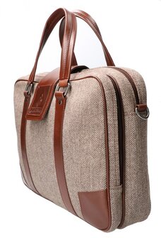 Tweed Laptoptas Bruin/Bruin