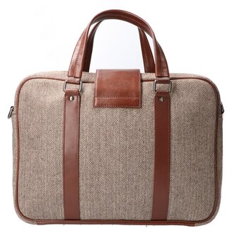 Tweed Laptoptas Bruin/Bruin