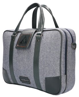 Thomas - Tweed Laptop Bag Blauw