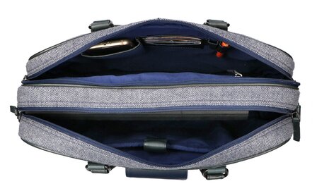 Thomas - Tweed Laptop Bag Blauw