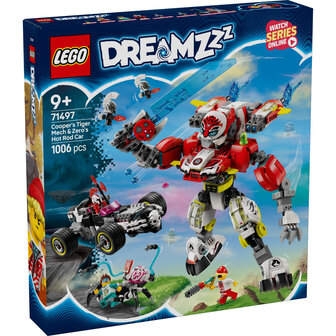 LEGO Dreamzzz Coopers tijgermecha en Zero&#039;s hot rod auto