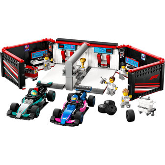 LEGO City F1&reg; garage met Mercedes-AMG en Alpine auto&#039;s