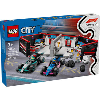 LEGO City F1&reg; garage met Mercedes-AMG en Alpine auto&#039;s