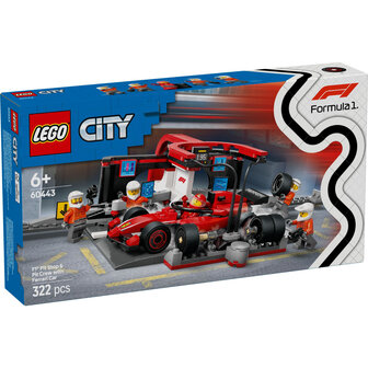 LEGO City F1 pitstop en pitcrew met Ferrari