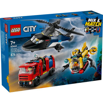 LEGO City Great Vehicles Helikopter, brandweerauto en onderzee&euml;r remix