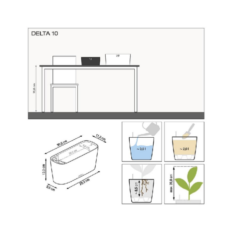 Lechuza Delta 10 Premium Antraciet metallic