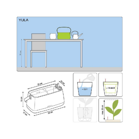 Lechuza Yula Plant Bag Satijnwit / Grijs