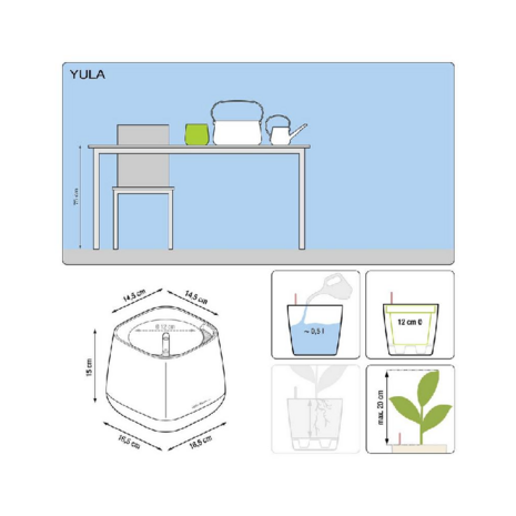 Lechuza Yula Planter Satijnwit / Pistache groen