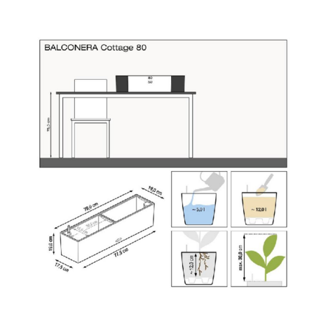 Lechuza Balconera Cottage 80 Graniet