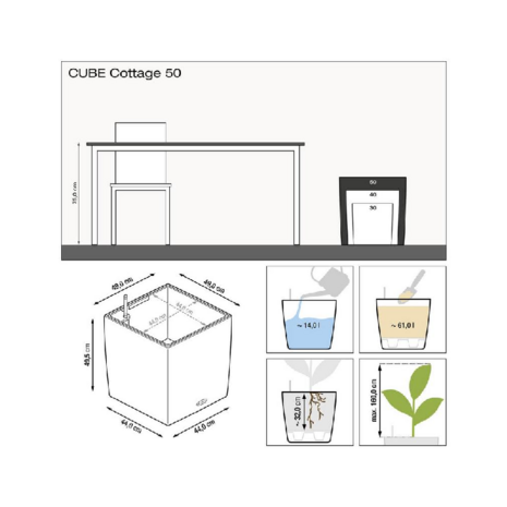 Lechuza Cube Cottage 50 Grafietzwart