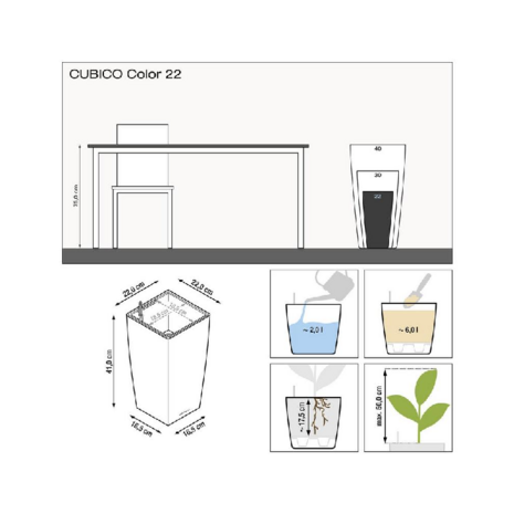 Lechuza Cubico Color 22 Slate