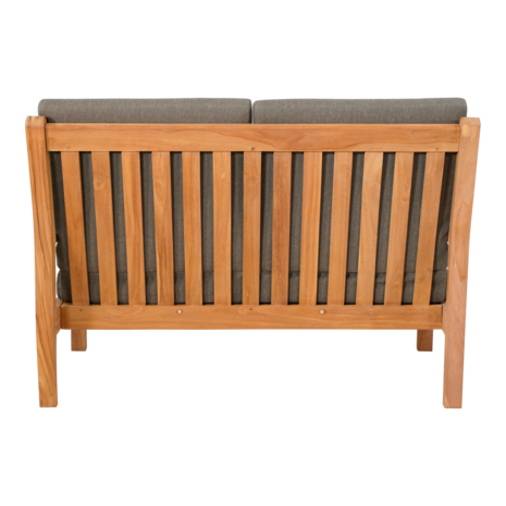 Loungebank Teak 124cm inclusief Kussens