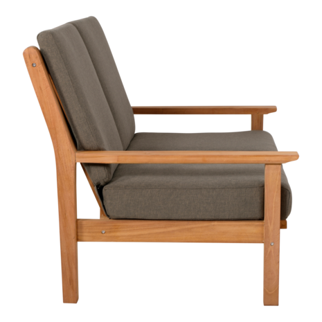 Loungebank Teak 124cm inclusief Kussens