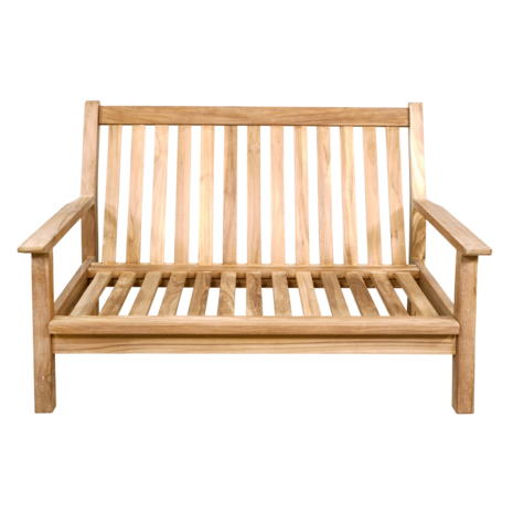 Loungebank Teak 124cm inclusief Kussens