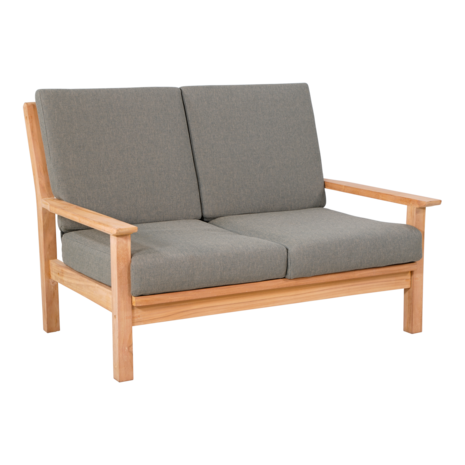 Loungebank Teak 124cm inclusief Kussens