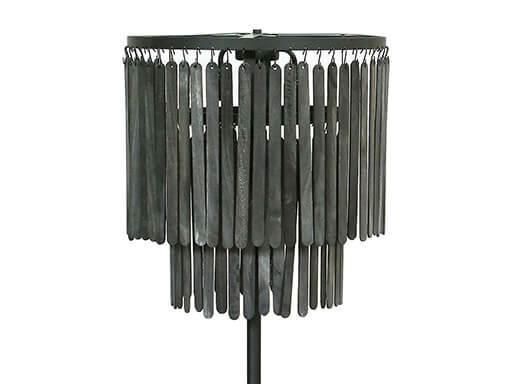 Vloerlamp lamel hout 125 cm