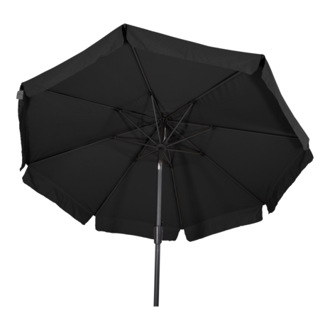 Libra parasol met volant zwart 3 m