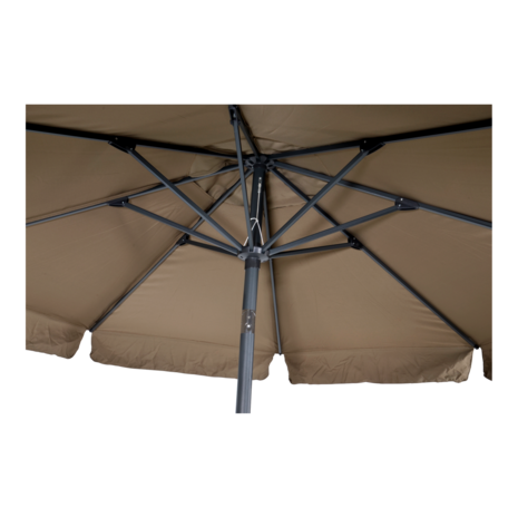 Libra parasol met volant taupe 3 m