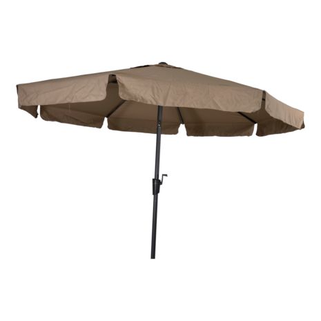 Libra parasol met volant taupe 3 m