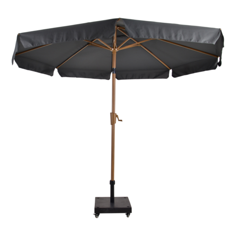 Parasol Libra houtlook grijs - volant - Ø3mtr