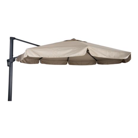 Virgo zweefparasol met volant ecru 3.5 m