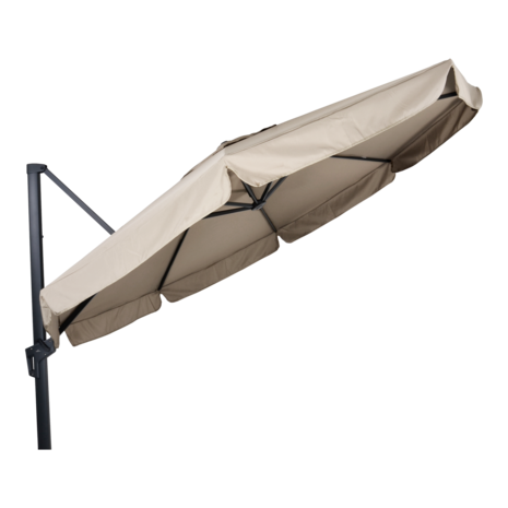 Virgo zweefparasol met volant ecru 3.5 m