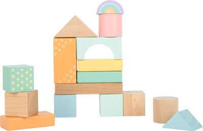 Pastel houten bouwblokken - 50 stuks