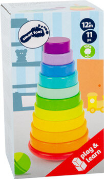 Regenboog stapeltoren junior 24 cm hout