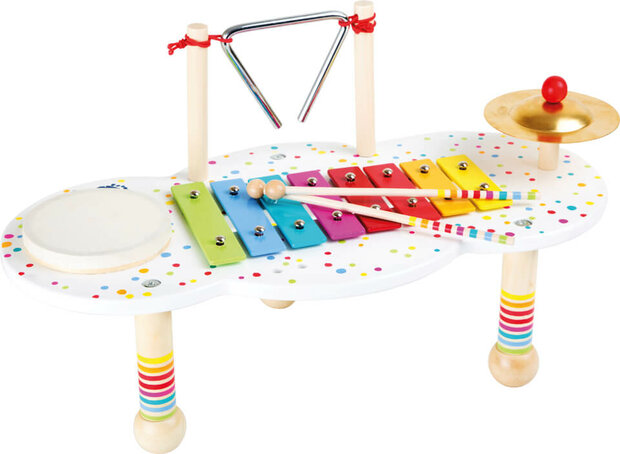 Muziektafel met vier instrumenten 44 x 23 x 25 cm