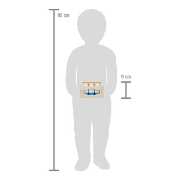 Houten Melkflesjes in een kratje