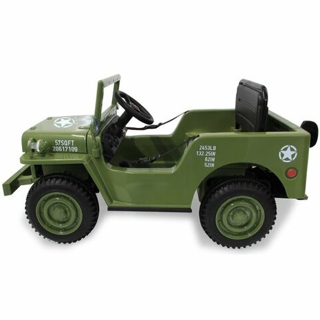 Accuvoertuig Jeep Willys MB Leger Groen 12V