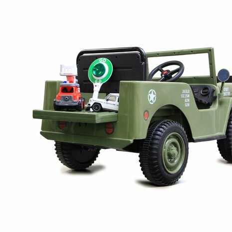 Accuvoertuig Jeep Willys MB Leger Groen 12V