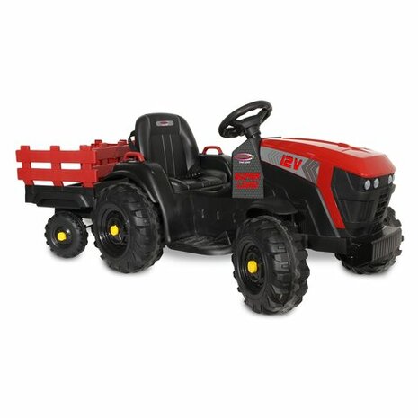 Accuvoertuig tractor Super Load met Trailer Rood 12V