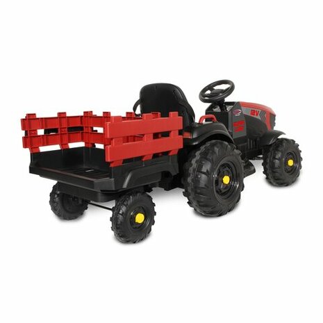 Accuvoertuig tractor Super Load met Trailer Rood 12V