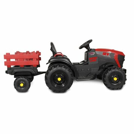 Accuvoertuig tractor Super Load met Trailer Rood 12V