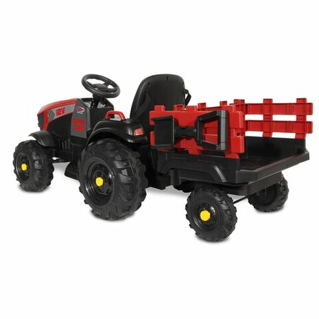 Accuvoertuig tractor Super Load met Trailer Rood 12V