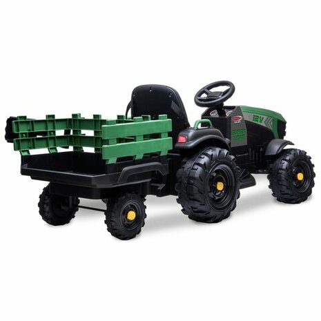 Accuvoertuig tractor Super Load met Trailer Groen 12V