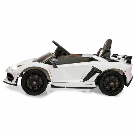 Accuvoertuig Lamborghini Aventador SVJ Wit 12V 2,4GHz