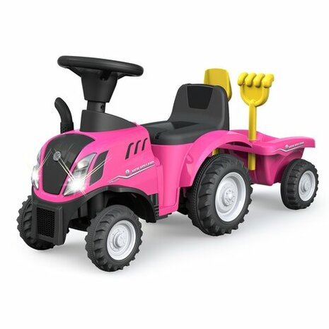 Loopauto Tractor New Holland T7 Roze