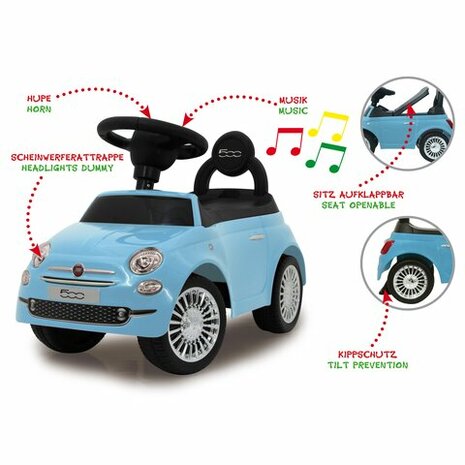 Loopauto Fiat 500 Blauw