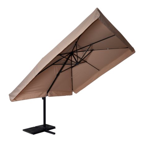 Virgo zweefparasol met volant ecru 3x3 m