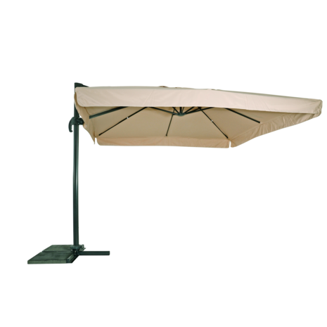 Virgo zweefparasol met volant ecru 3x3 m