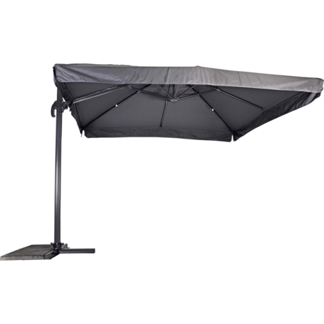  Virgo zweefparasol met volant grijs 3x3 m